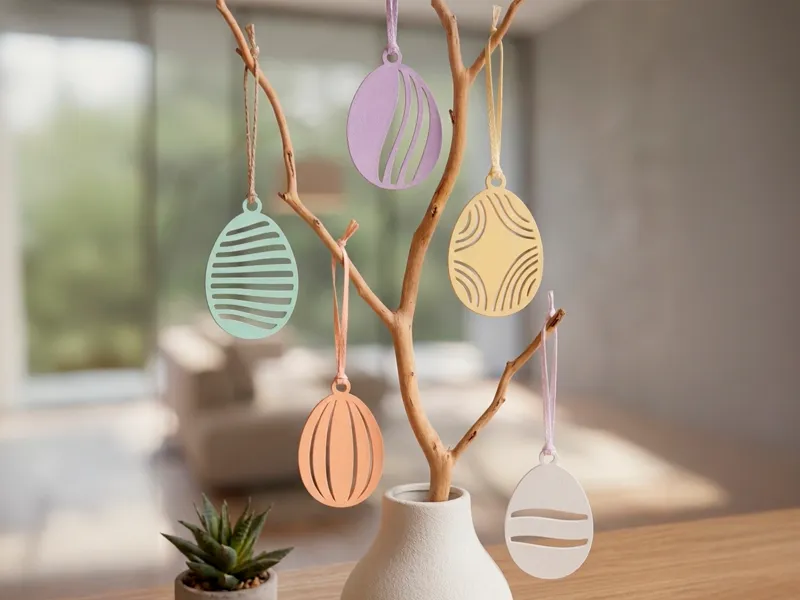 Modern Elegant Easter Egg Ornaments Set  