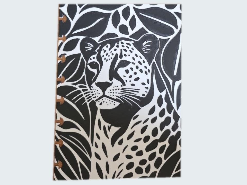 Tapa cuaderno inteligente A5 leopardo 3D model