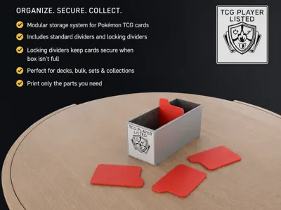 Pokémon TCG Card Storage Box with Locking Dividers