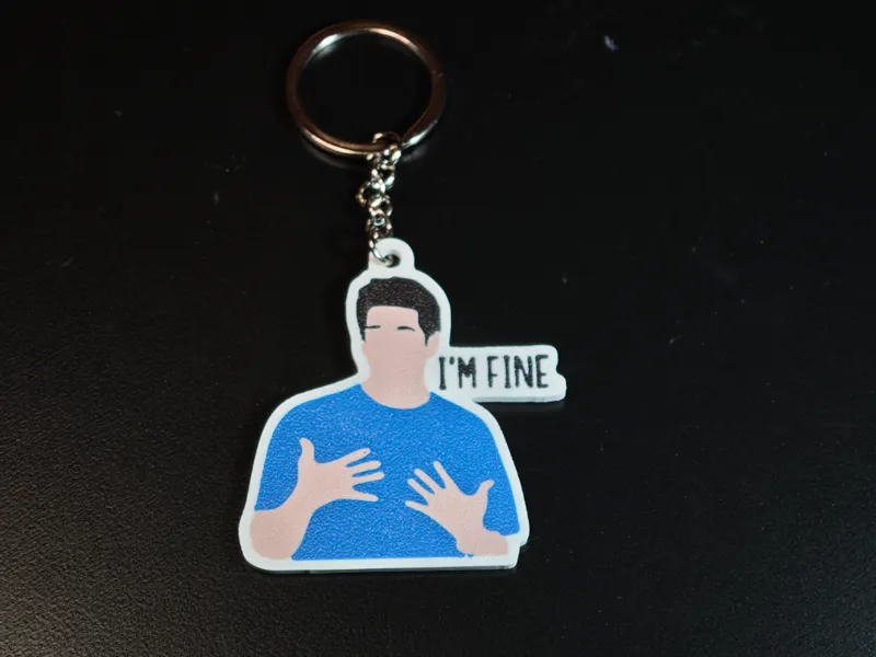 Ross I'm fine keychain