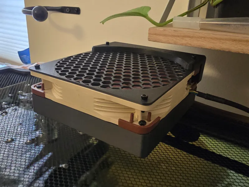 140 mm Fan Mount for Aquarium (w/ vanes and cover)