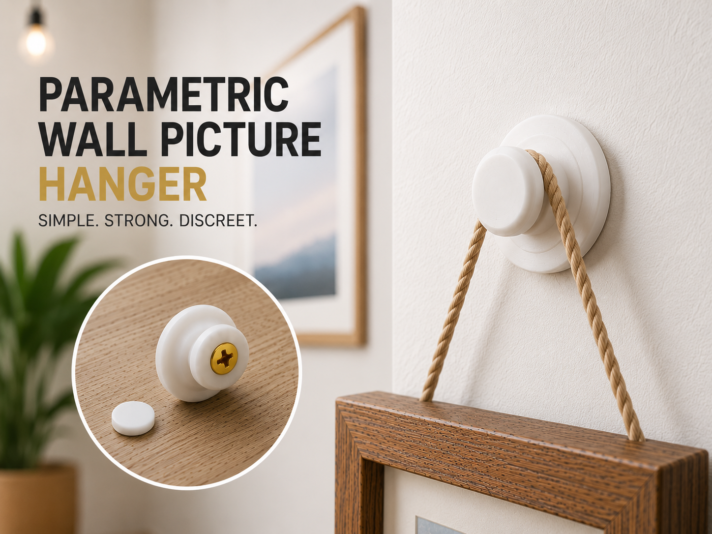 Parametric Wall Picture Hanger & Screw Cover