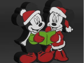 boite lumineuse minnie et mickey de Noel
