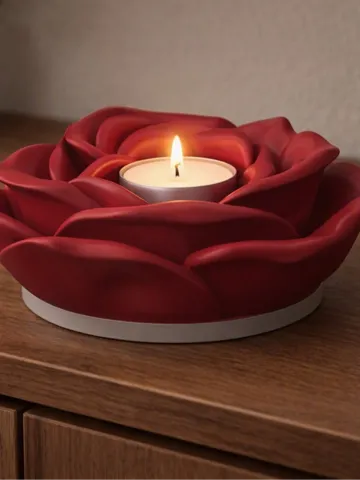 Modelo para impresión 3D: Teelichthalter Rose - Skulptur — vista de referencia 2