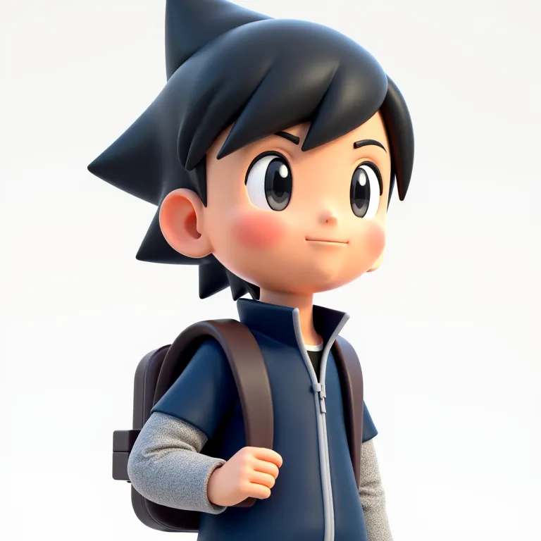 student with bag on stand