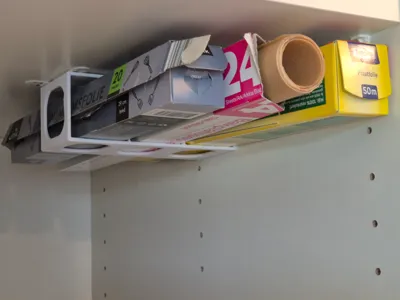 Holder for kitchen rolls, plastic, parchment, alu