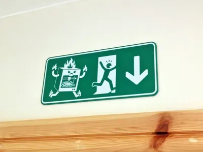 Fire Exit Sign - Funny - "Thermal Run Away"
