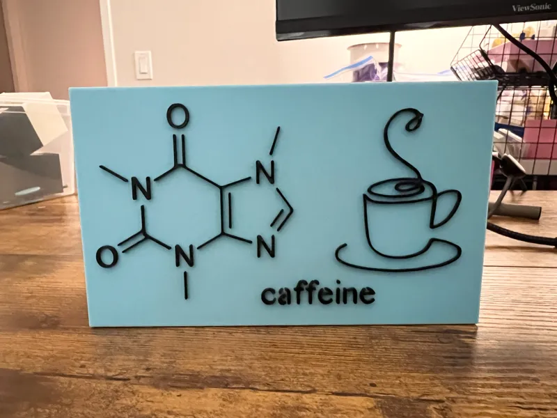 Caffeine Molecule Wall Art