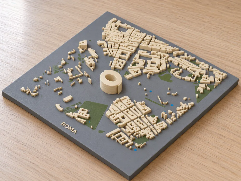 Rome Colosseum & Roman Forum - 3D City Map | AMS - Free 3D Print Model ...