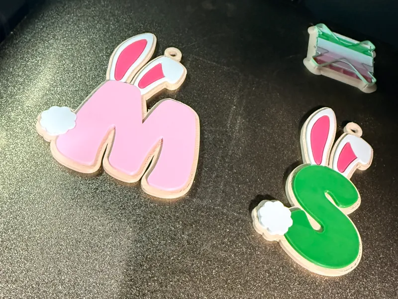 Customizeable Easter Bunny Initial Tags