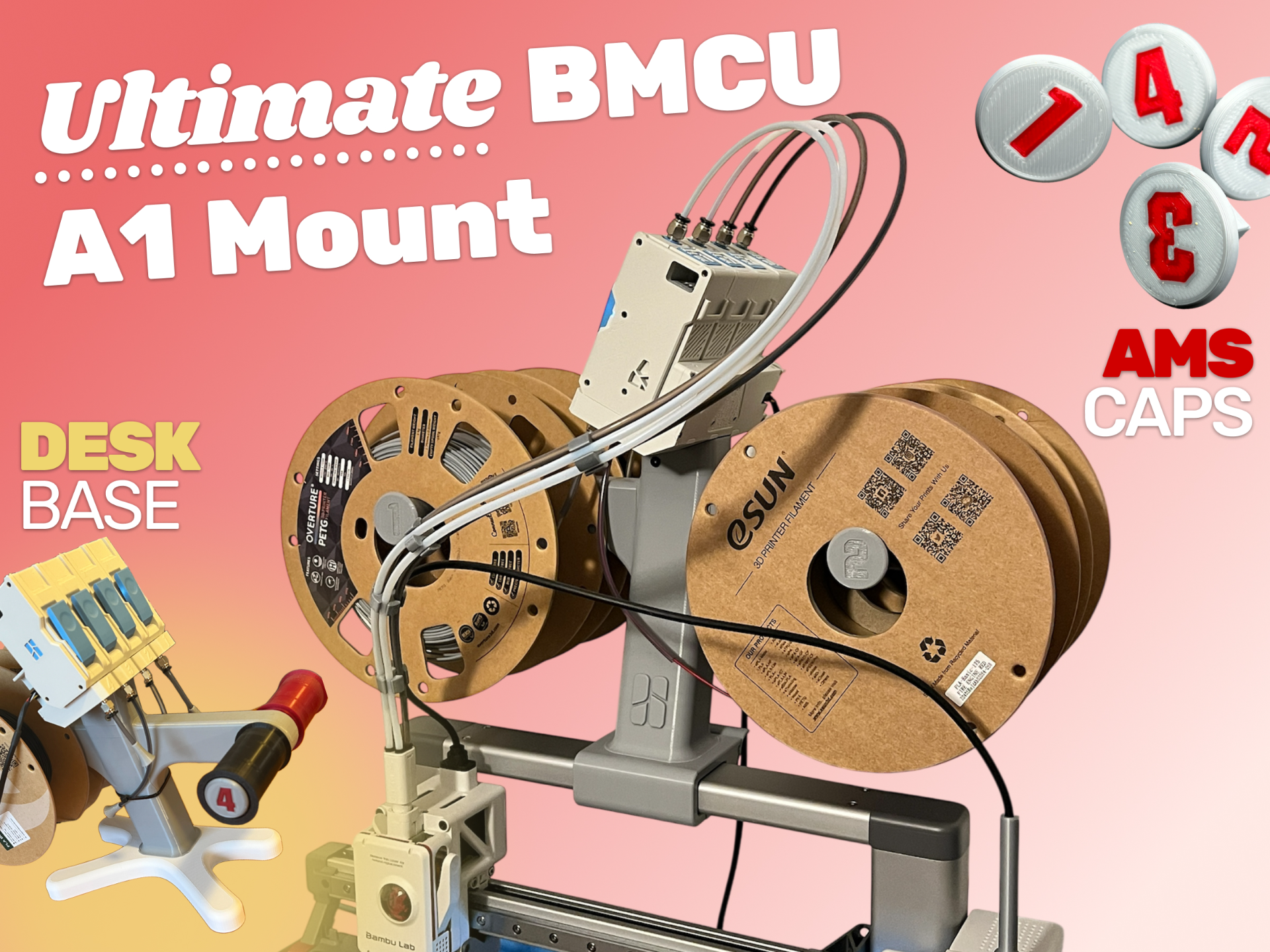 Ultimate A1/A2L BMCU Spools Top Rail / Desk Mount
