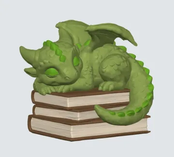 Adorno temático: Dragon, sleeping on books — vista de referencia 4