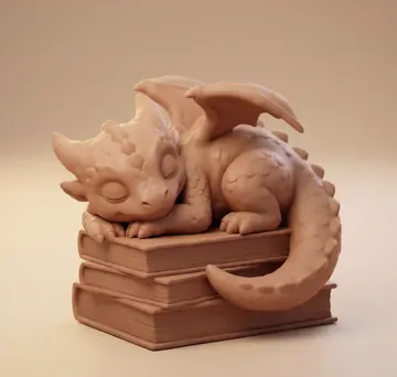 Adorno temático: Dragon, sleeping on books — vista de referencia 5