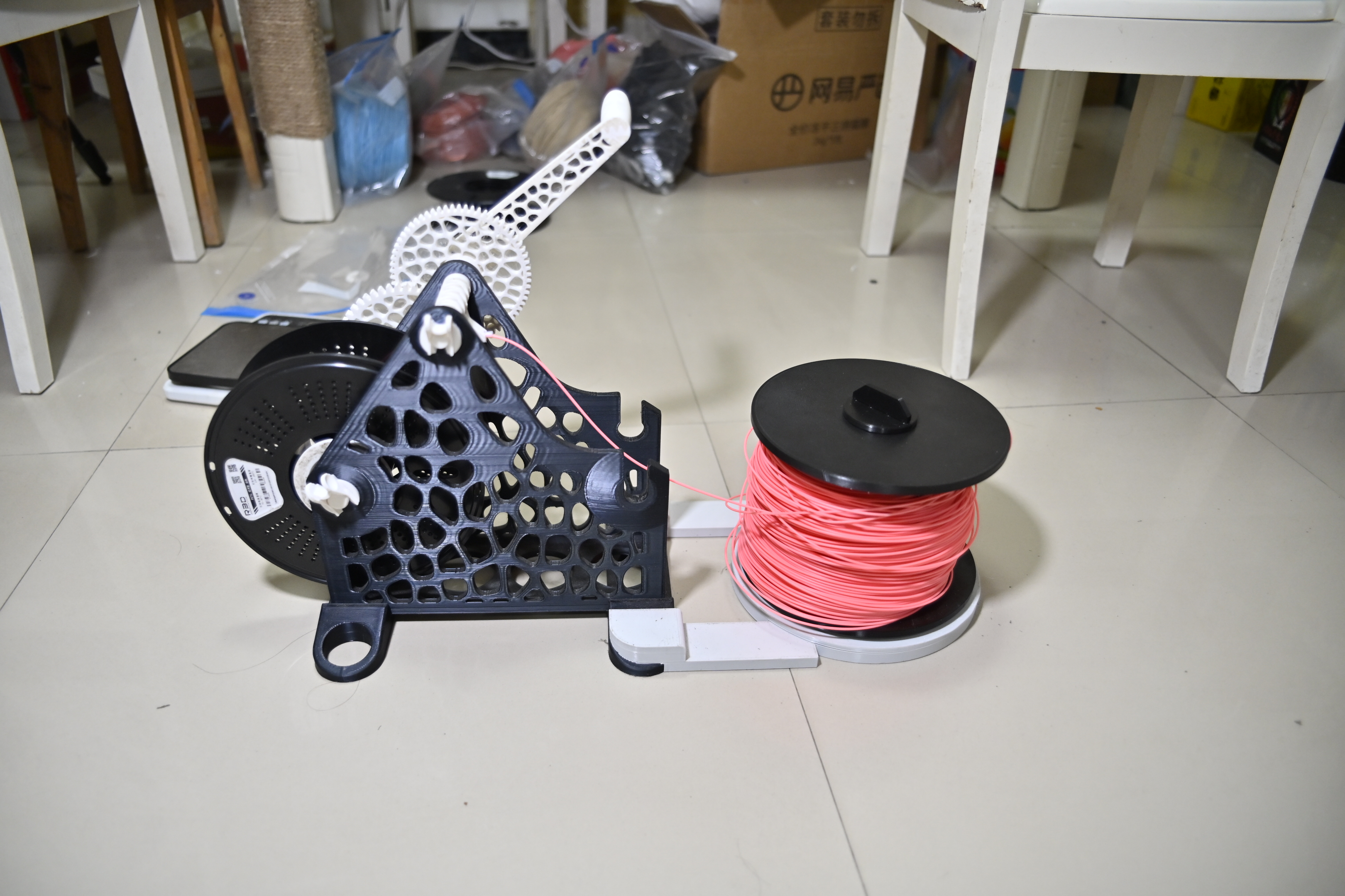 Miniatura 2 do modelo 3D 散料卷线转盘（也可以套料盘），用于Cell Spool Winder大佬的卷料器前置