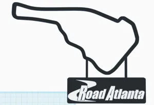 Road Atlanta Track Map with Nameplate Wall Art by dakjones82 - MakerWorld