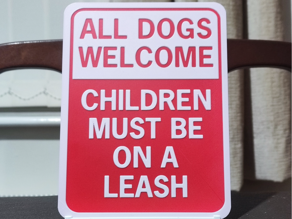 All Dogs Welcome Sign - 2 Color