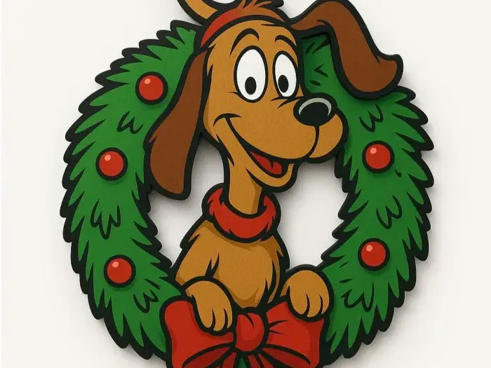 Max Christmas Wreath Door Hanger