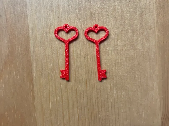 Heart Key Earrings
