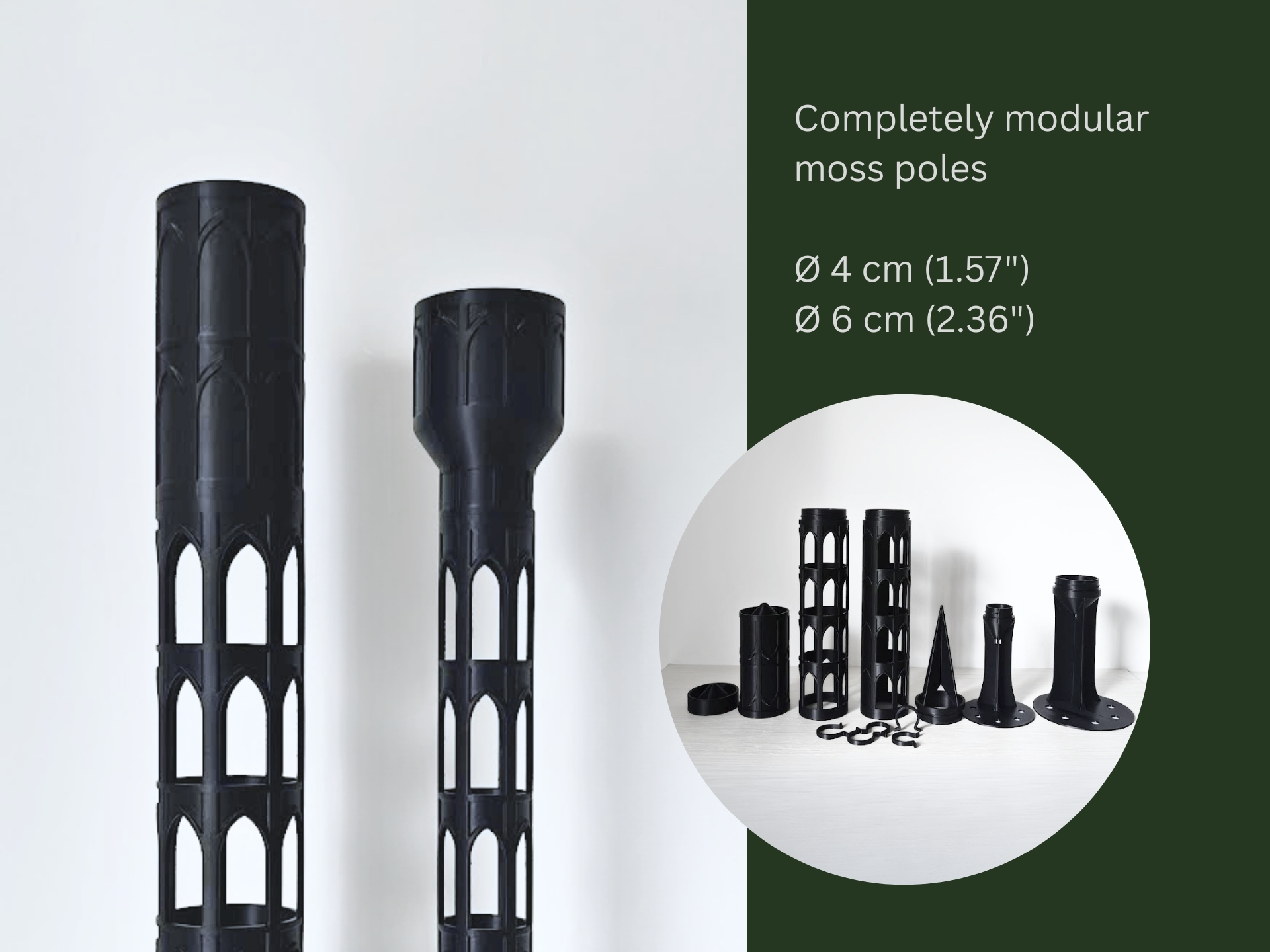 Gothic moss pole - modular plant support