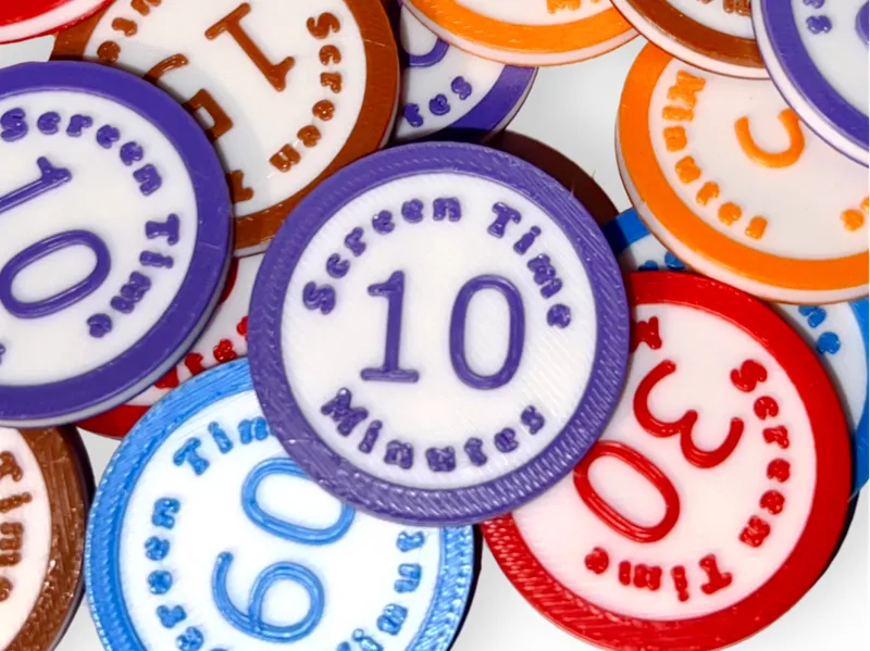 Screen Time Tokens – 5, 10, 15, 30 & 60 Minutes
