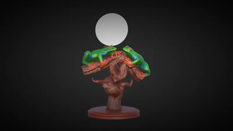 Frogs in Love in the Moonlight