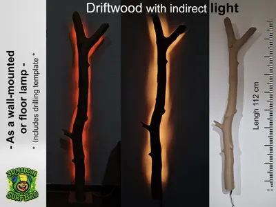 Driftwood Branch with Indirect Backlighting