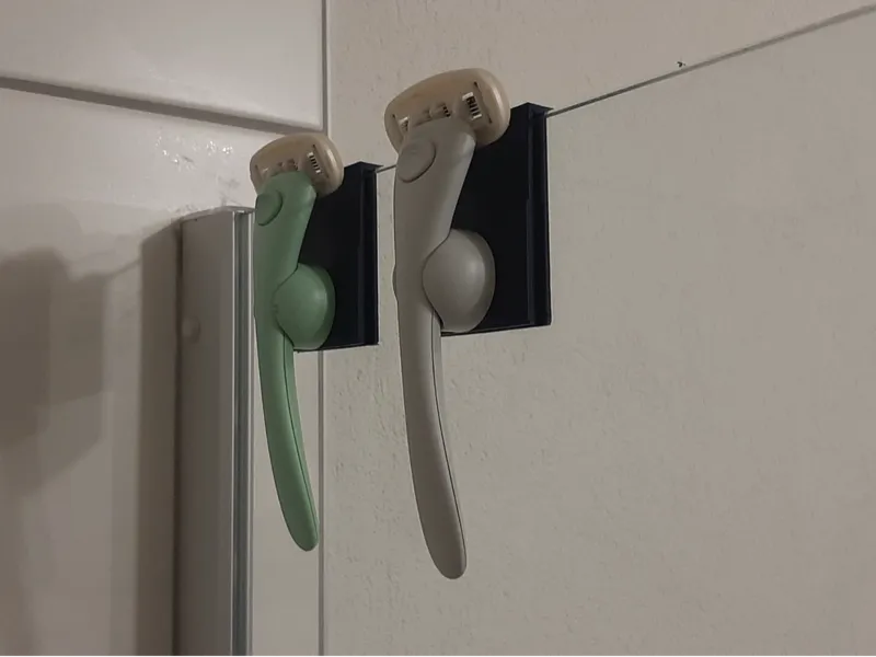 Variable Estrid Razor holder for Glass Shower Wall