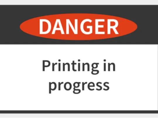 printing in progress sign