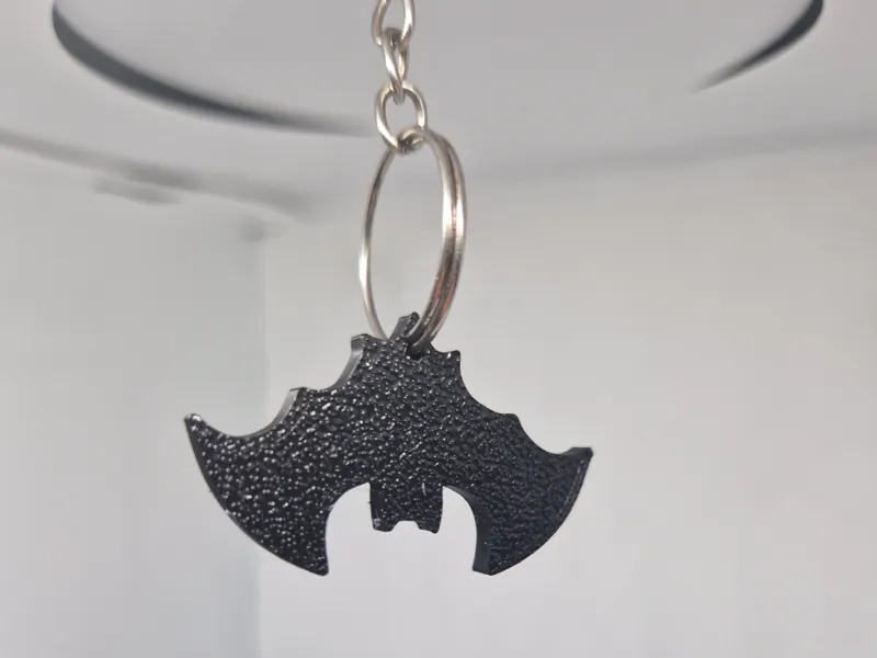 Upside Down Bat Halloween Keyring