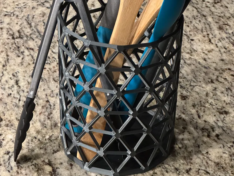 Geometric Wireframe Utensile Holder - Kitchen