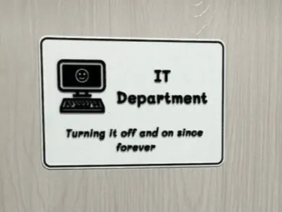 IT office door sign