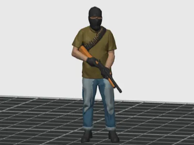 1-64 MAN WITH LONG GUN 03 (RESIN)
