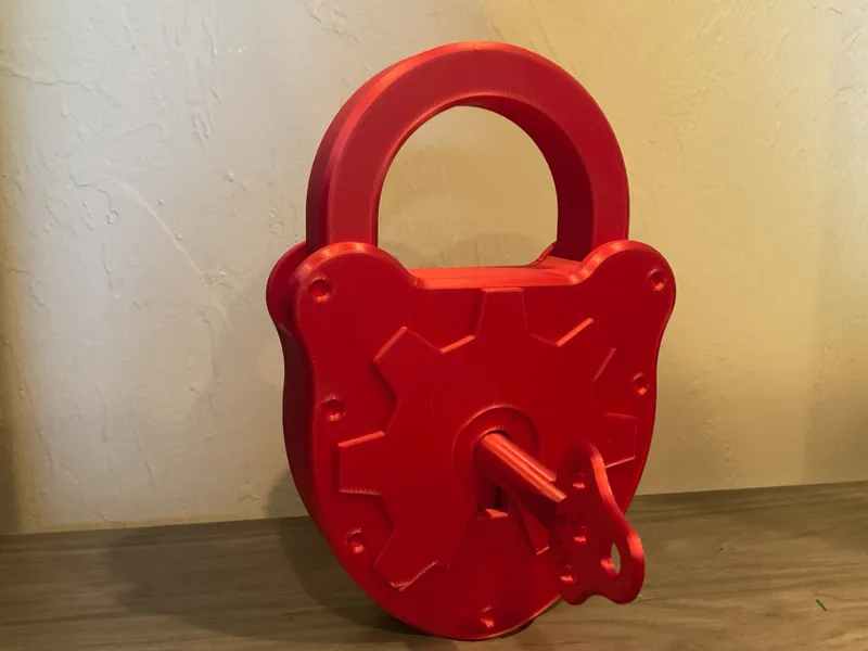 Giant Padlock with Skeleton Key
