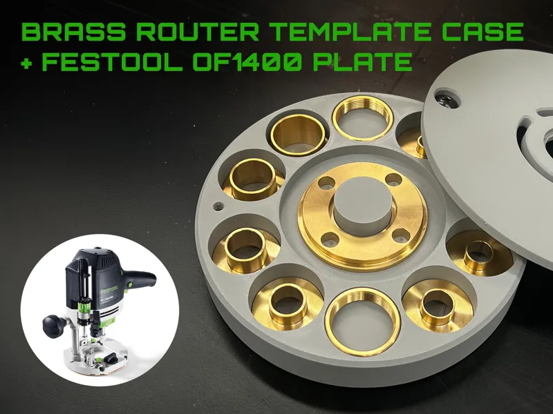 Brass Router Template Case + Festool OF1400 Plate