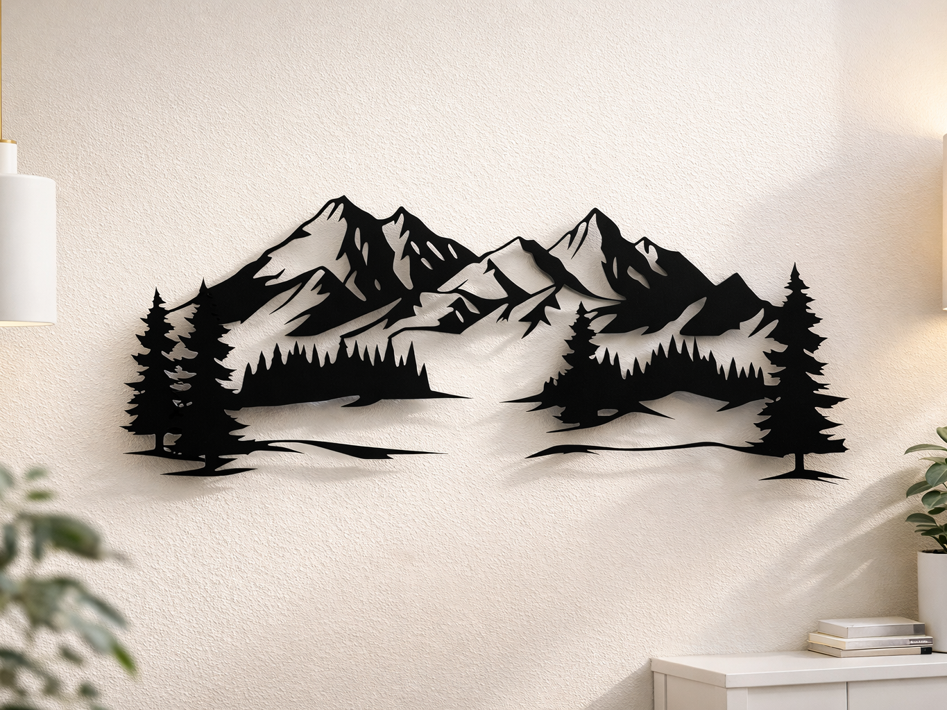 Modern Nature Wall Art – Minimal Mountains Decor