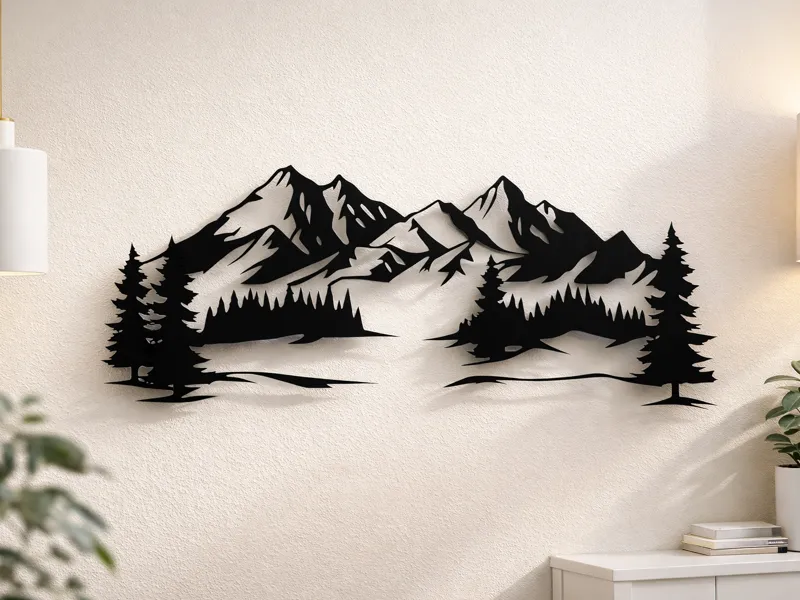 Modern Nature Wall Art – Minimal Mountains Decor