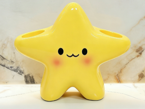 Miniatura 2 do modelo 3D 星星牙刷架，情侣牙刷牙膏收纳架