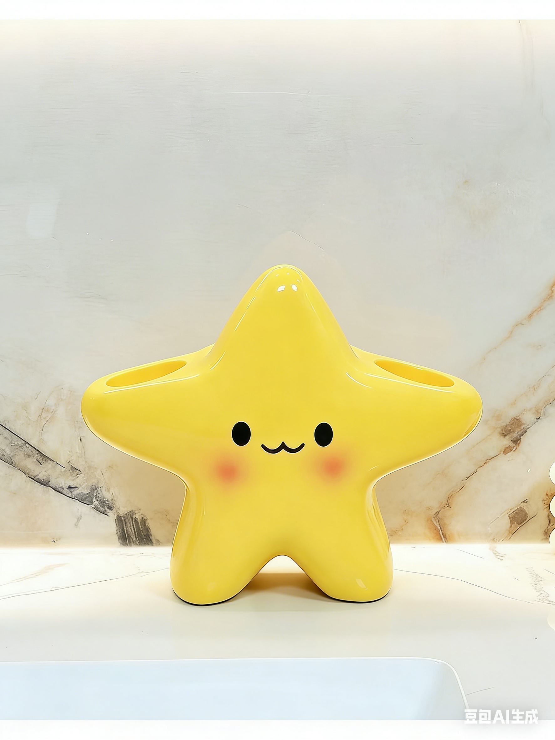 Miniatura 1 do modelo 3D 星星牙刷架，情侣牙刷牙膏收纳架