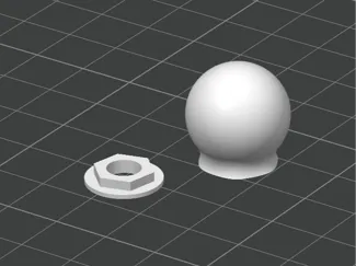 Round 18mm diameter smooth M6 bolt knob and plug