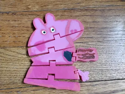 Flexi Peppa pig eating bacon
