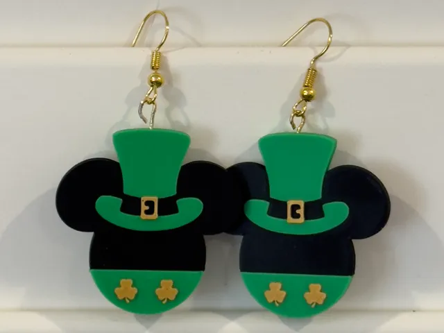 St. Patrick's Day Mickey Earrings