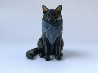 Minimalist Maine Coon figure