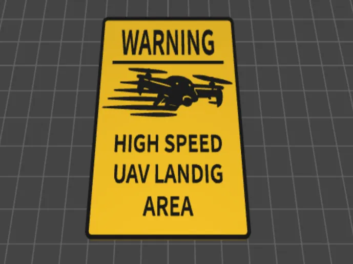 High-Speed UAV Landing Area Warning Sign view 4