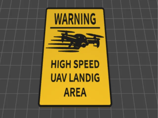 High-Speed UAV Landing Area Warning Sign