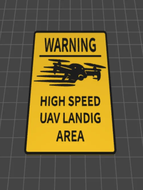 High-Speed UAV Landing Area Warning Sign view 3