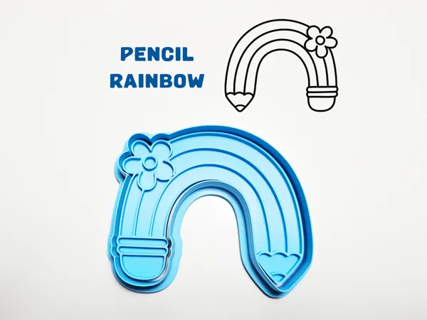 Emporte-pièce crayon et arc-en-ciel