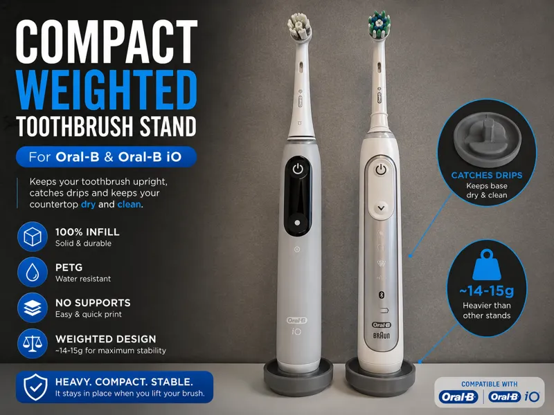 Compact Toothbrush Stand for Oral-B & iO