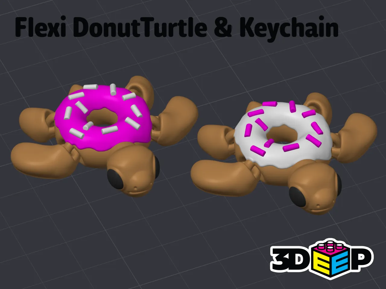 Flexi Donut Turtle & Keychain - No Supports view 2