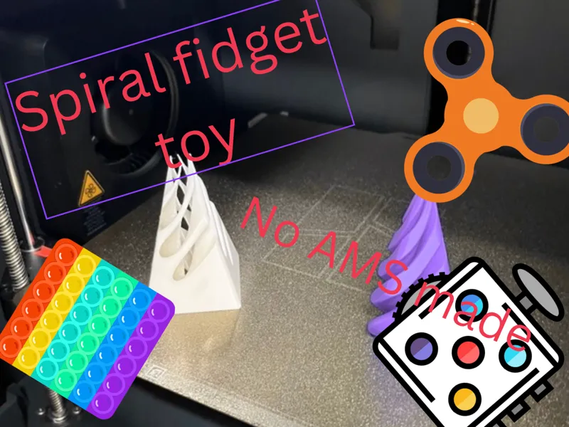 Rectangular spiral fidget toy