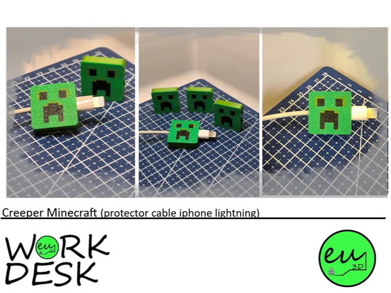 Creeper Minecraft (protector de cable para iPhone)